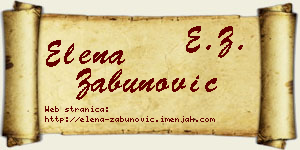 Elena Zabunović vizit kartica